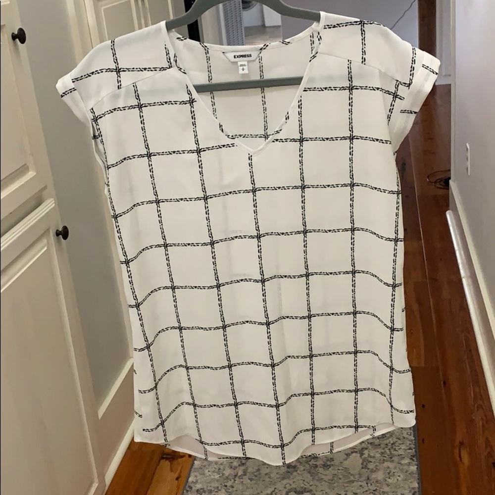 Express white v neck blouse